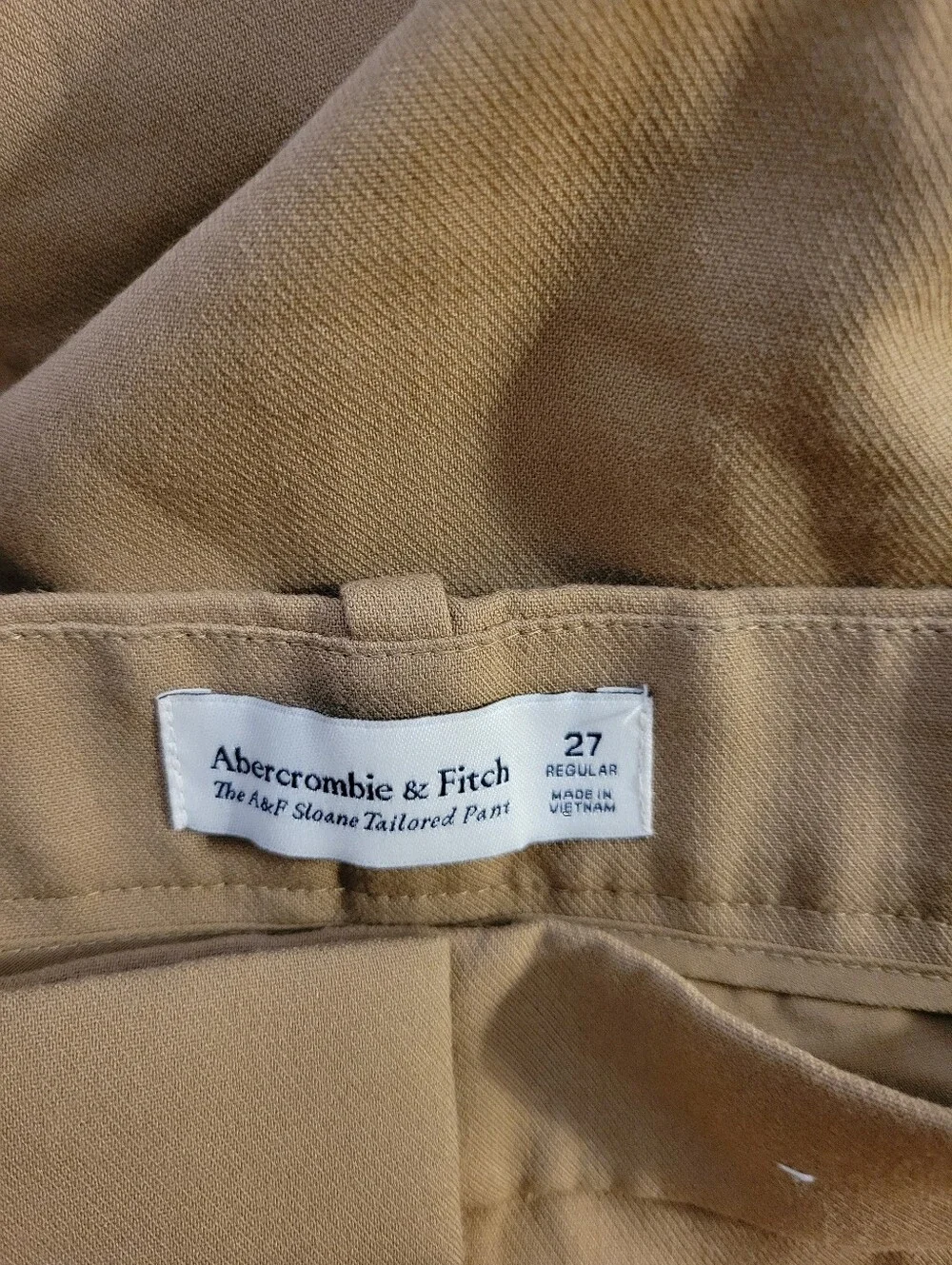 Abercrombie Tan Sloane Tailored Wide Leg Pants